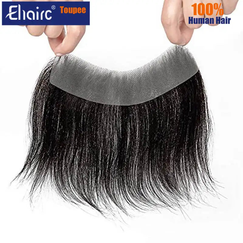 Natural Human Hair Toupee Realistic Front Hairline Free Super Tape V Loop Men Wig 6&quot; Male Wig Skin PU Base Free Shipping