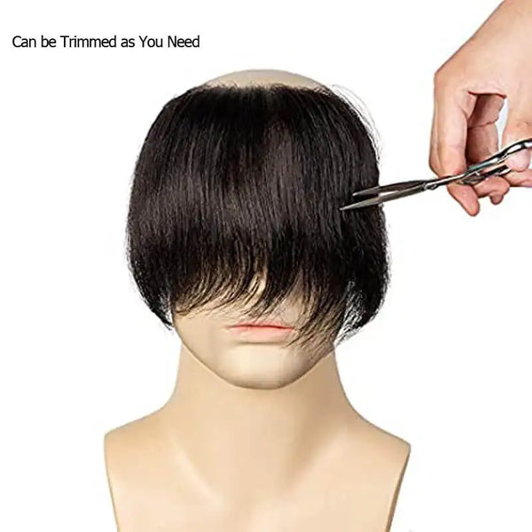 Natural Human Hair Toupee Realistic Front Hairline Free Super Tape V Loop Men Wig 6&quot; Male Wig Skin PU Base Free Shipping