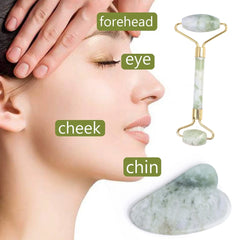 Natural Jade Face Massager Set Cooling Eye Mask Therapy Skincare Guasha Scraper Face Roller Beauty Face Lift Anti Wrinkle Tool