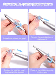 New 45000RPM Professional Electric Nail Drill Machine Rechargeable Nail File Nails Accessories Gel Nail Polish Sander Low Noise