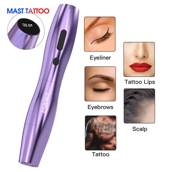 New Wireless Tattoo Machine Mast Tattoo P20 Gun 2.5mm Stroke Rotary Tattoo Professional Permanent Makeup Pen