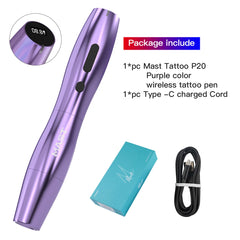 New Wireless Tattoo Machine Mast Tattoo P20 Gun 2.5mm Stroke Rotary Tattoo Professional Permanent Makeup Pen