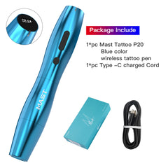 New Wireless Tattoo Machine Mast Tattoo P20 Gun 2.5mm Stroke Rotary Tattoo Professional Permanent Makeup Pen