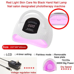 Pro 72LED 300W Powerful UV LED Nail Drying Lamp  Automatic Sensor for Curing All Nail Gel Portable Design Nail Lamp