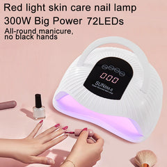 Pro 72LED 300W Powerful UV LED Nail Drying Lamp  Automatic Sensor for Curing All Nail Gel Portable Design Nail Lamp