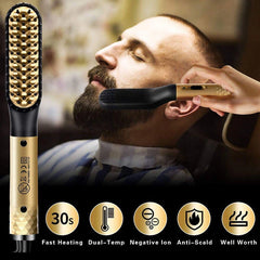 Professional Brush Hair Mini Ceramic  Straightener Beard Straightening Comb Beard Hair Brush Men Hair Straightener Comb