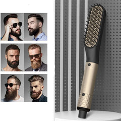 Mini Ceramic Brush Hair Straightener Beard Straightening Comb Beard Hair Brush Men Hair Straightener Comb