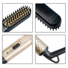 Professional Brush Hair Mini Ceramic  Straightener Beard Straightening Comb Beard Hair Brush Men Hair Straightener Comb