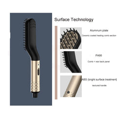 Mini Ceramic Brush Hair Straightener Beard Straightening Comb Beard Hair Brush Men Hair Straightener Comb