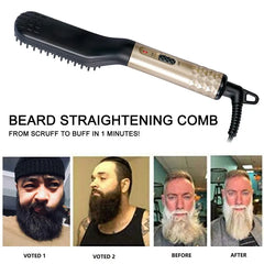 Mini Ceramic Brush Hair Straightener Beard Straightening Comb Beard Hair Brush Men Hair Straightener Comb