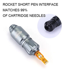 Professional Short Mini Rocket Tattoo Machine Set Motor 8V 9000Rpm RCA Interface Automatic Rotary Stroke 3.6mm Tattoo Pen Kit