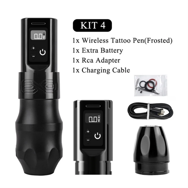 Professional Wireless Tattoo Machine Pen Gun Powerful Coreless Motor Charge Battery Digital LED Display for Artist Body