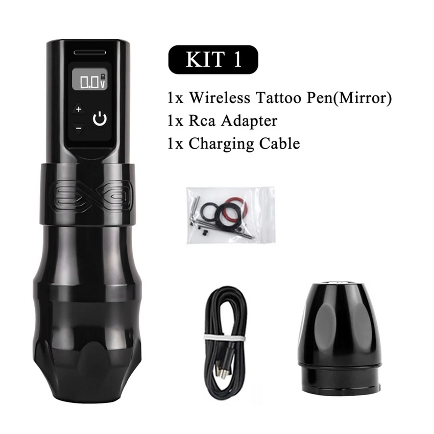 Professional Wireless Tattoo Machine Pen Gun Powerful Coreless Motor Charge Battery Digital LED Display for Artist Body