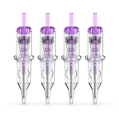 Purple 20pcs Tattoo Cartridge Needles RL Disposable Sterilized Safety Tattoo Needle for Cartridge Machines Grips