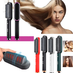 Hair brush hot air comb straightening dryer styler air hot air brush flat iron hair straightener brush