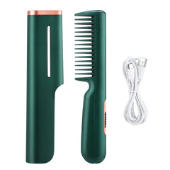 Hair Straightener Comb 2-in-1 Portable Straightening and Curling Dual-use Mini Hairdressing Comb Hair Fluffy Hair Local Repair