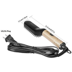 Mini Ceramic Brush Hair Straightener Beard Straightening Comb Beard Hair Brush Men Hair Straightener Comb