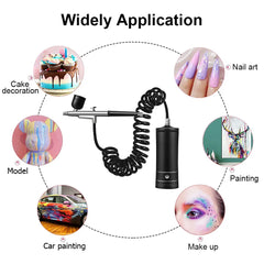 Portable Airbrush  with Compressor Mini Airbrush Art Painting Kit Air Brush for Nail Art Paint Cake K10 Airbrush Nail