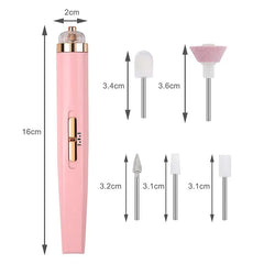 Electric 5 in 1 Nail Polish Drill Machine With Light Portable Mini Electric Manicure Art Pen Tools  Gel Remover