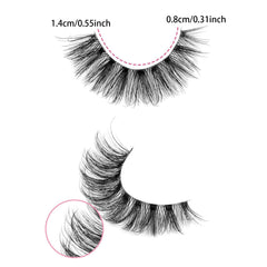 10 Pairs Natural Eyelashes Fluffy Lashes D Curl Eyelashes 3D Volume Wispy False Lashes Strips Clear Band Lashes Pack