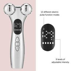 4D Roller Facial Massager EMS Face Lift Device V-Face Slimmer Skin Tightening Double Chin Remover Eye Care Vibration Massager