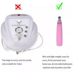 Handheld Diamond Microdermabrasion Machine Pore Vacuum Blackhead Removal for Skin Toning Anti Aging Home Facial Treatment Device