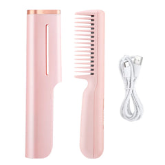 Hair Straightener Comb 2-in-1 Portable Straightening and Curling Dual-use Mini Hairdressing Comb Hair Fluffy Hair Local Repair