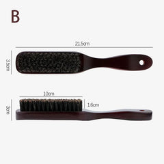 Wood Handle Boar Bristle Cleaning Brush Hairdressing Men Beard Brush Anti Static Barber Hair Styling Comb Shaving Tools