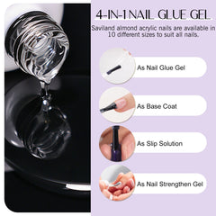 500pcs Gel X Nail Kit For Extension Nail Tips Full Cover Press On Nails Sculpted Almond Coffin with UV LED Nail Lamp