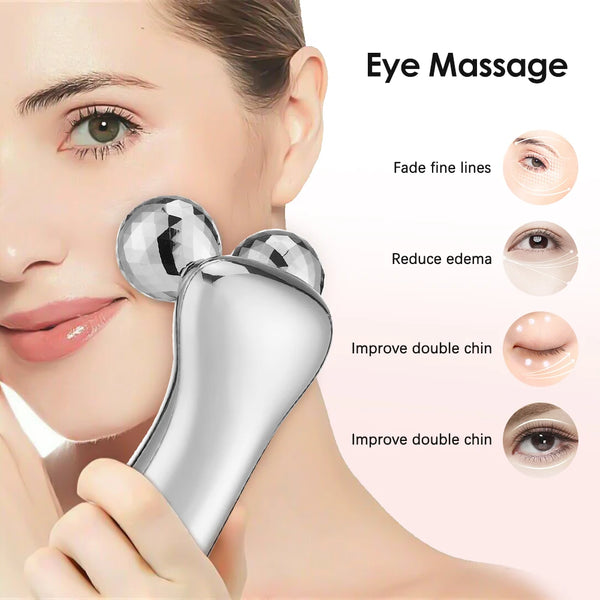 4D Roller Facial Massager EMS Face Lift Device V-Face Slimmer Skin Tightening Double Chin Remover Eye Care Vibration Massager