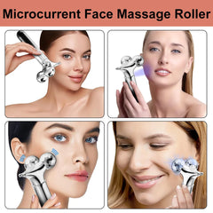 5D Facial Lift Massager EMS Microcurrent Roller Massage Eye Skin Tighten Wrinkle Removal Pulse Vibration V Face Beauty Devices