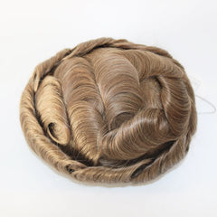 Super Thin Skin Toupee For Men Human Hair With 8X10 inch Skin Cap NG Base Single Knotted Natural Wave Men's Replacement