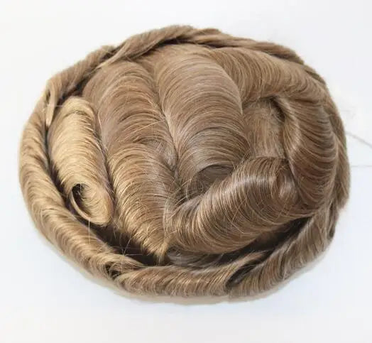 Super Thin Skin Toupee For Men Human Hair With 8X10 inch Skin Cap NG Base Single Knotted Natural Wave Men's Replacement