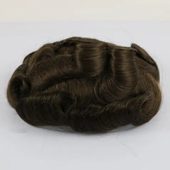 Super Thin Skin Toupee For Men Human Hair With 8X10 inch Skin Cap NG Base Single Knotted Natural Wave Men's Replacement