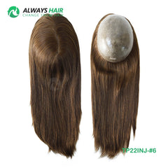 TP22INJ - All Injected Polyskin Hair Topper Chinese Culticle Remy Hairpieces for Women 14&quot; 16&quot; Toupee Women