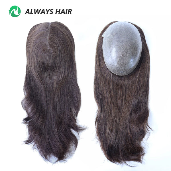 TP22INJ - All Injected Polyskin Hair Topper Chinese Culticle Remy Hairpieces for Women 14&quot; 16&quot; Toupee Women