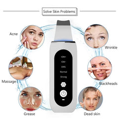 Deep Face Cleaning Ultrasonic Cleaner Ultrasonic Skin Scrubber Blackhead Remover Shovel Facial Peeling Cleaning Acne 26000hz