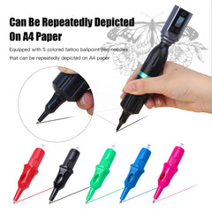 Wireless Tattoo Pen Kit With 15pcs Tattoo Needles 15ml Mixed Tattoo Ink Wireless Power  1500mAh Battery Working Time 4-8 Hours