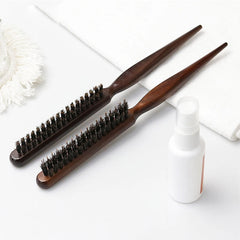 Wood Handle Boar Bristle Cleaning Brush Hairdressing Men Beard Brush Anti Static Barber Hair Styling Comb Shaving Tools