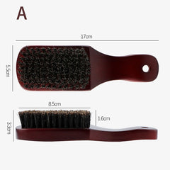 Wood Handle Boar Bristle Cleaning Brush Hairdressing Men Beard Brush Anti Static Barber Hair Styling Comb Shaving Tools