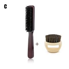 Wood Handle Boar Bristle Cleaning Brush Hairdressing Men Beard Brush Anti Static Barber Hair Styling Comb Shaving Tools