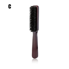 Wood Handle Boar Bristle Cleaning Brush Hairdressing Men Beard Brush Anti Static Barber Hair Styling Comb Shaving Tools