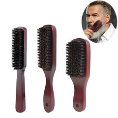 Wood Handle Boar Bristle Cleaning Brush Hairdressing Men Beard Brush Anti Static Barber Hair Styling Comb Shaving Tools