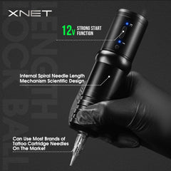 XNET Professional Wireless Tattoo Machine Pen Gun Battery Portable Power Coreless Powerful Motor Digital LED Display Makeup