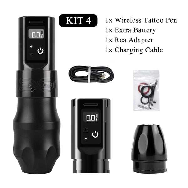 XNET Professional Wireless Tattoo Machine Pen Powerful Coreless Motor Two Battery Digital Display for Body Artist