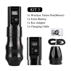 XNET Professional Wireless Tattoo Machine Pen Powerful Coreless Motor Two Battery Digital Display for Body Artist