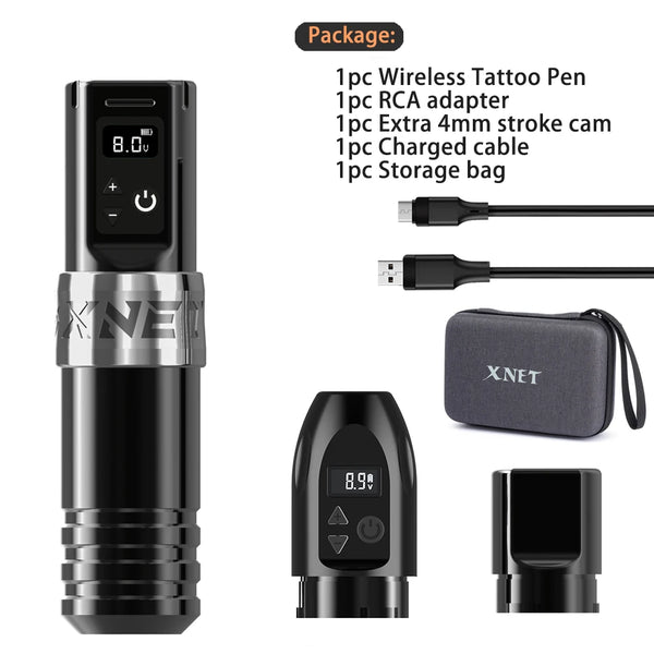 XNET Torch Professional Wireless Tattoo Pen Machine Strong Coreless Motor 1950mAh Lithium Battery for Tattoo Artist