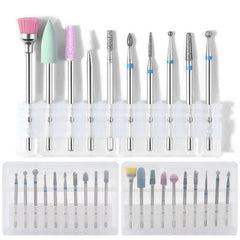 1 Set 3/32'' Nail Drill Bits Rotate Milling Cutter Manicure Pedicure Tool - Bellelooks