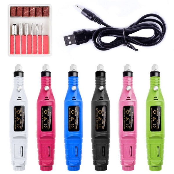 1 Set Mini Electric Nail Drill Machine Kit Nail Art Pen Pedicure - Bellelooks