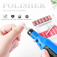 1 Set Mini Electric Nail Drill Machine Kit Nail Art Pen Pedicure - Bellelooks